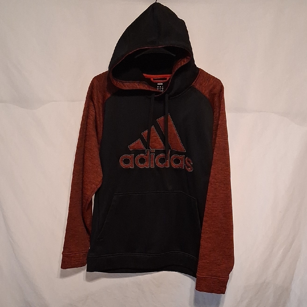adidas Men’s Black and Rust Adidas Climawarm Style Hoodie